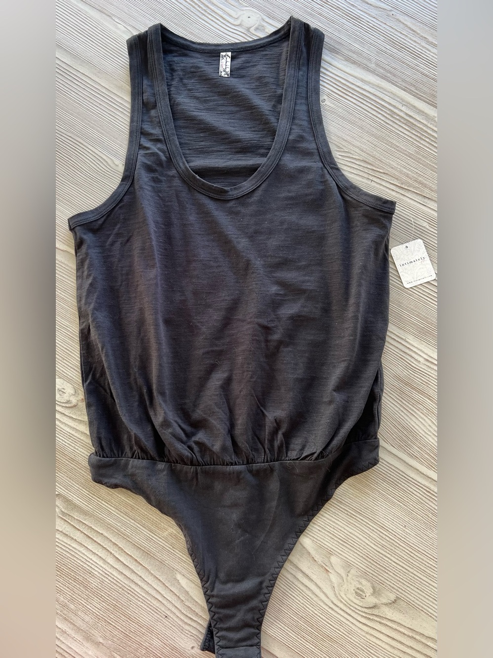 Free People Black Tank Bodysuit with Scoop Neck